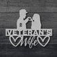 USA Veterans Wife Metal Wall Sign