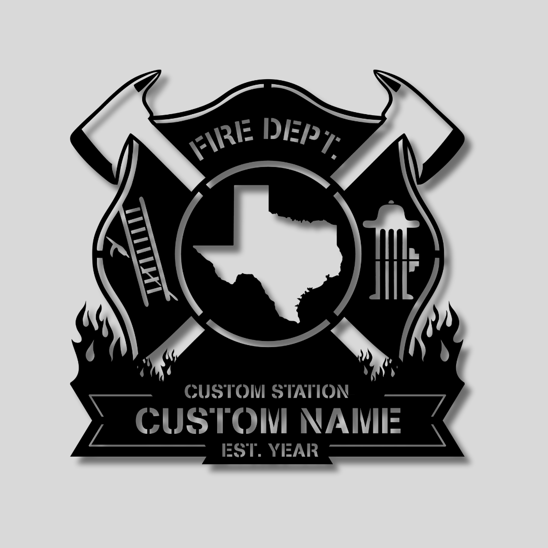 Personalized Metal Firefighter Sign-Texas Edition