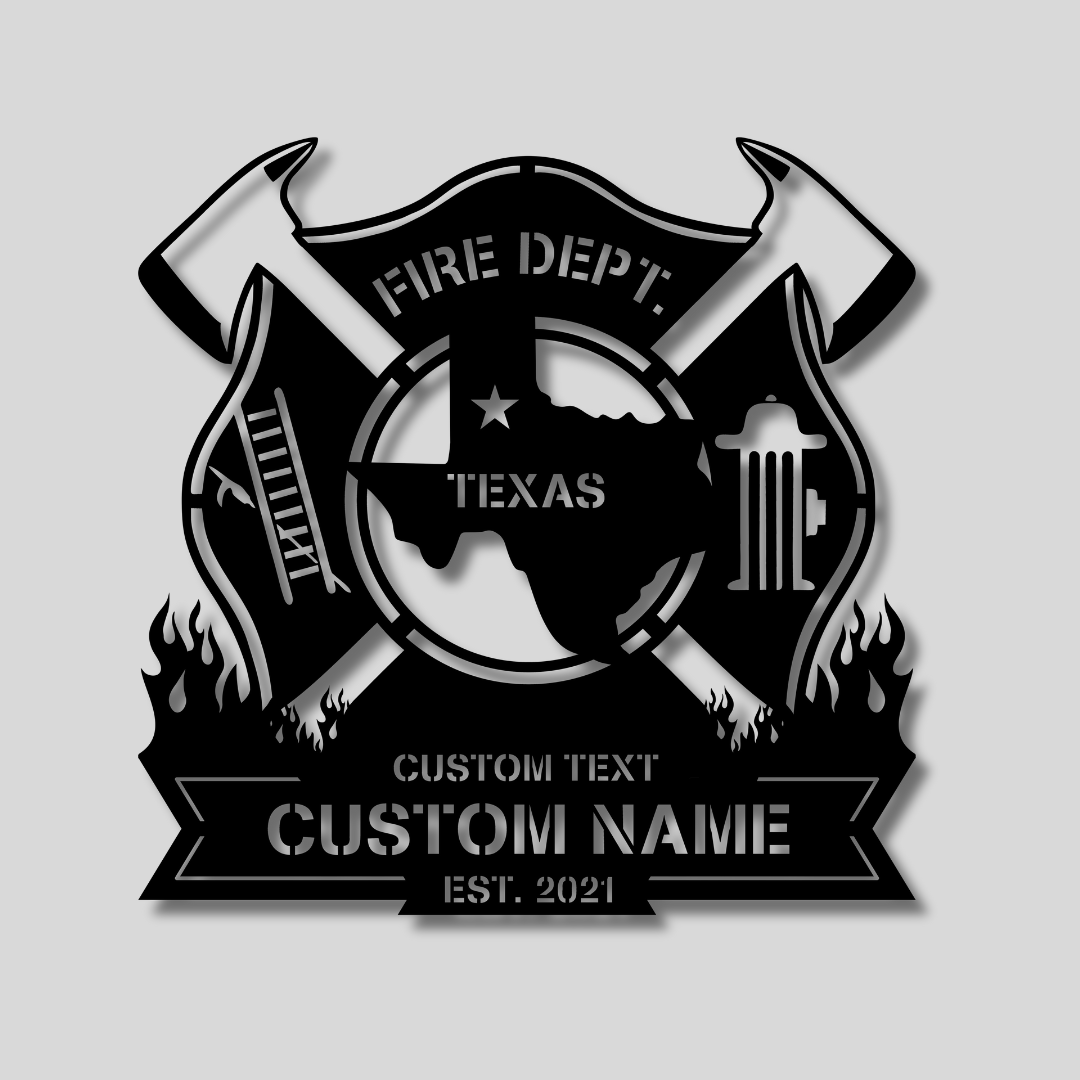 Personalized Metal FireFighter Sign-Lone Star Edition