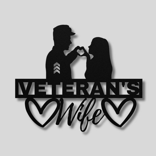 USA Veterans Wife Metal Wall Sign