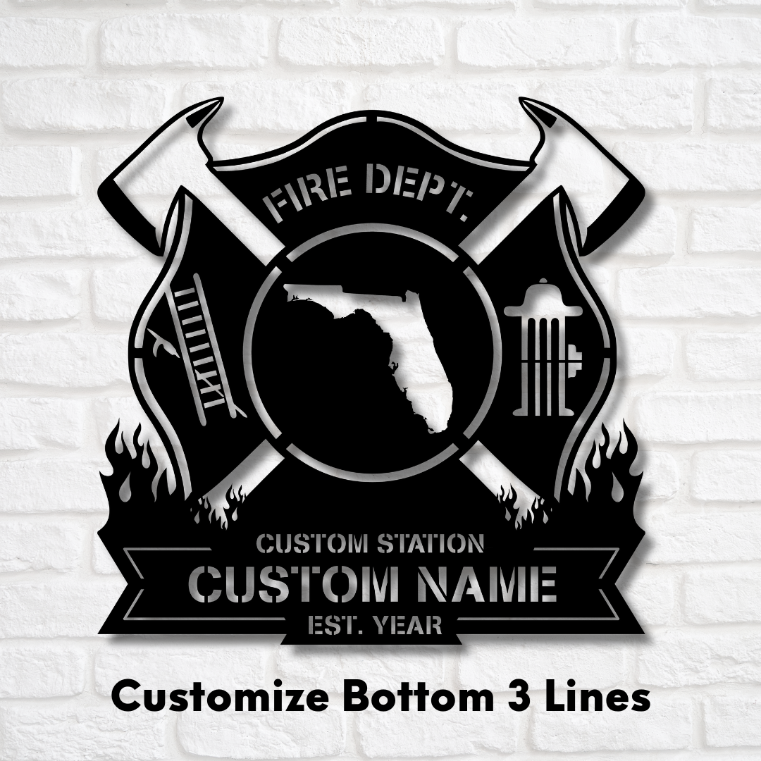 Personalized Metal Firefighter Sign-Florida Edition