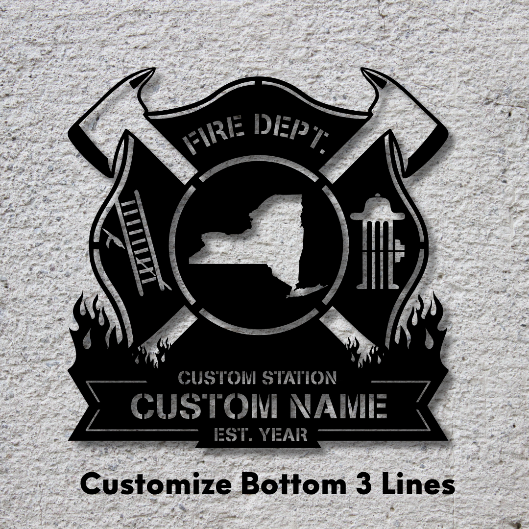 Personalized Metal Firefighter Sign-New York Edition