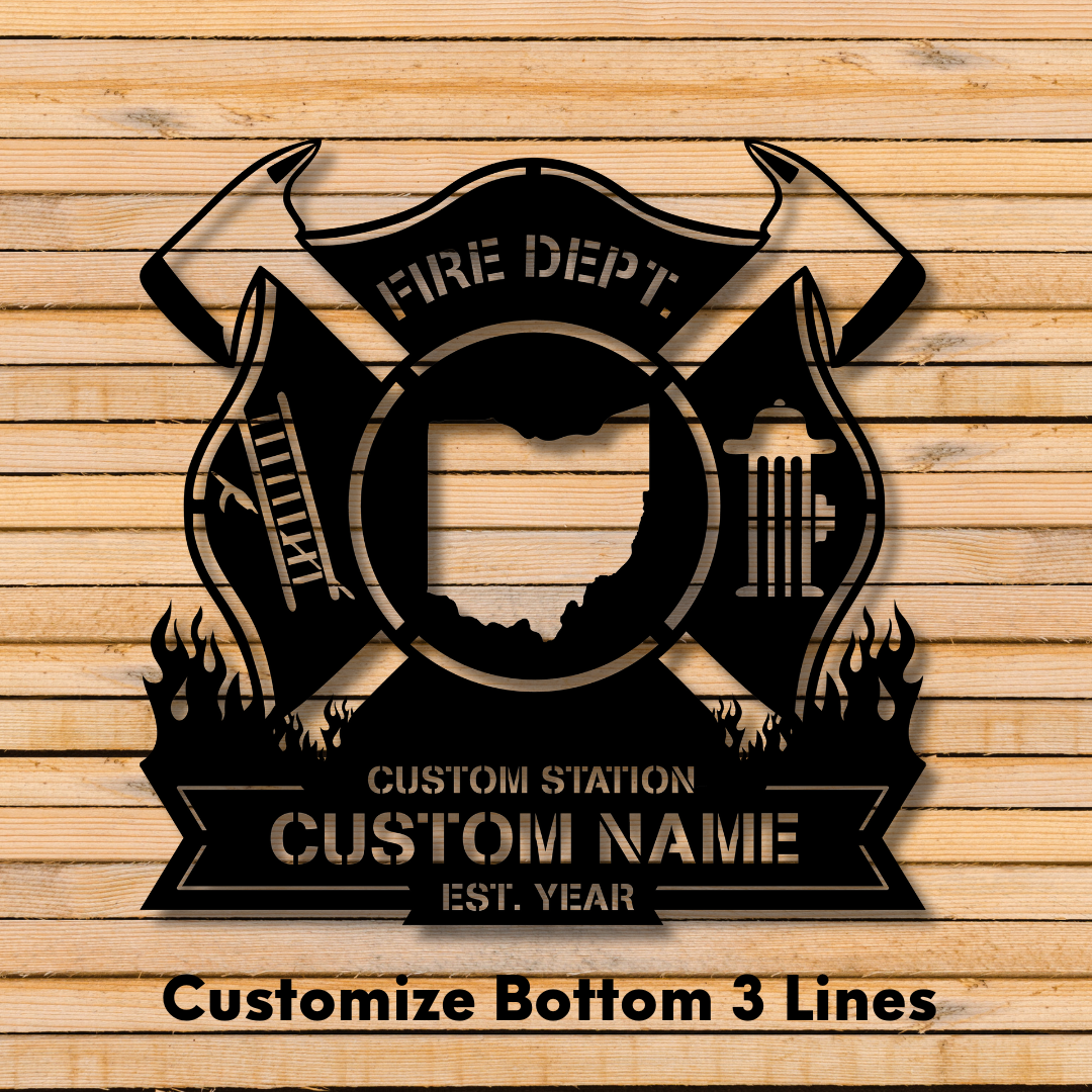 Personalized Metal Firefighter Sign-Ohio Edition