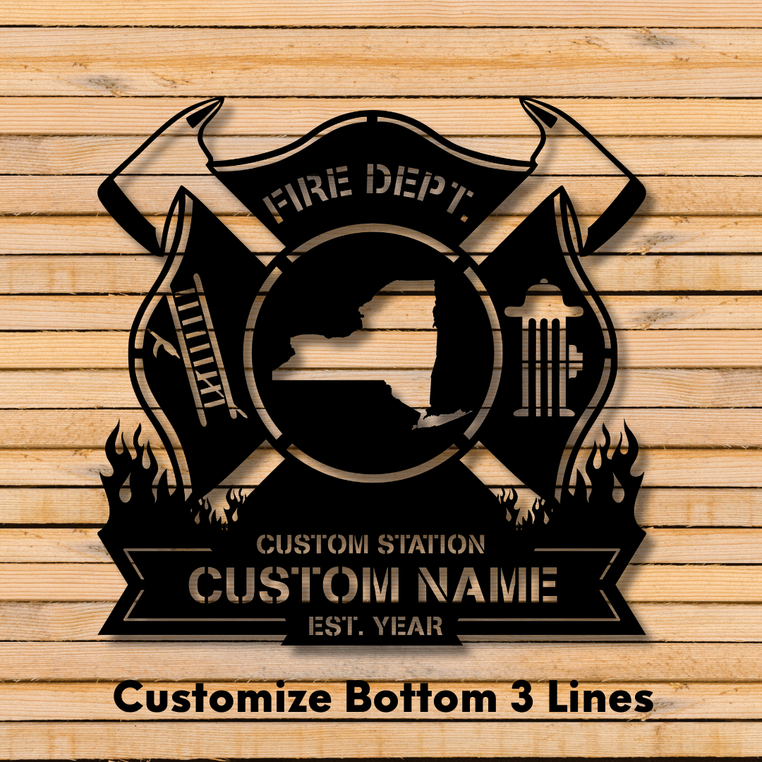 Personalized Metal Firefighter Sign-New York Edition