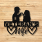 USA Veterans Wife Metal Wall Sign