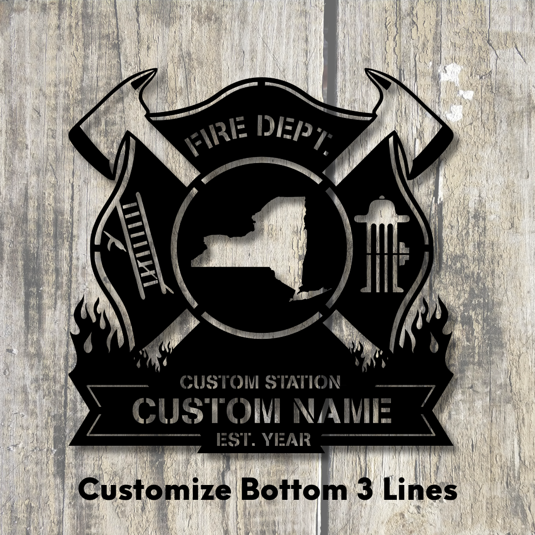 Personalized Metal Firefighter Sign-New York Edition