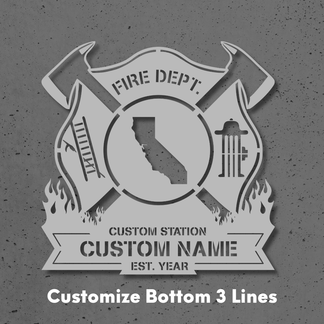 Personalized Metal Firefighter Sign-California Edition