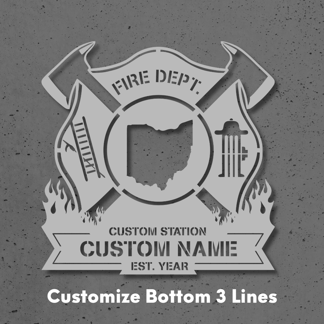 Personalized Metal Firefighter Sign-Ohio Edition