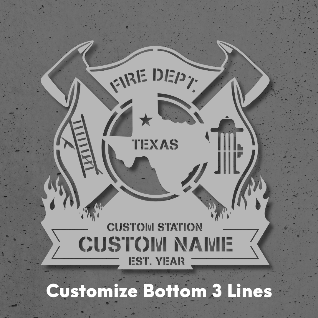 Personalized Metal FireFighter Sign-Lone Star Edition