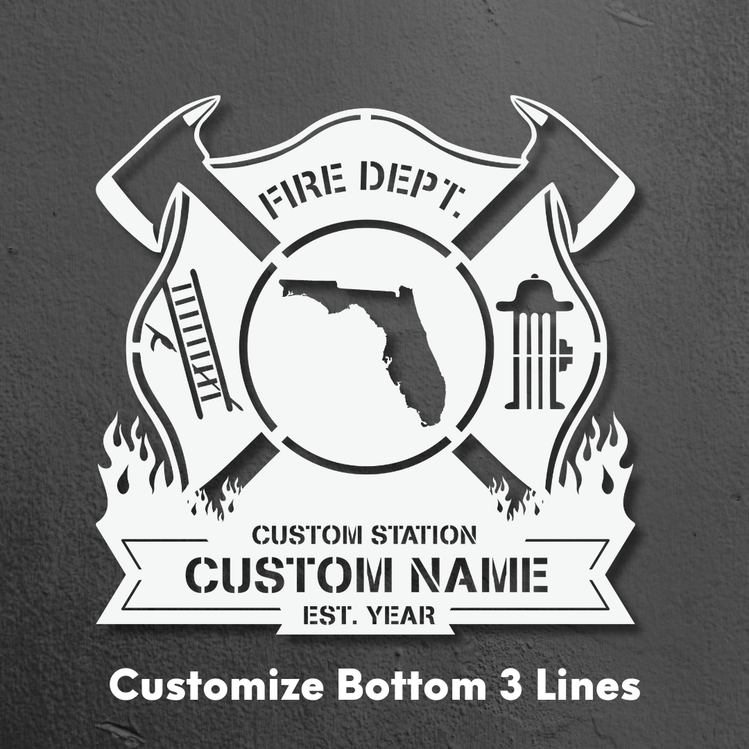 Personalized Metal Firefighter Sign-Florida Edition