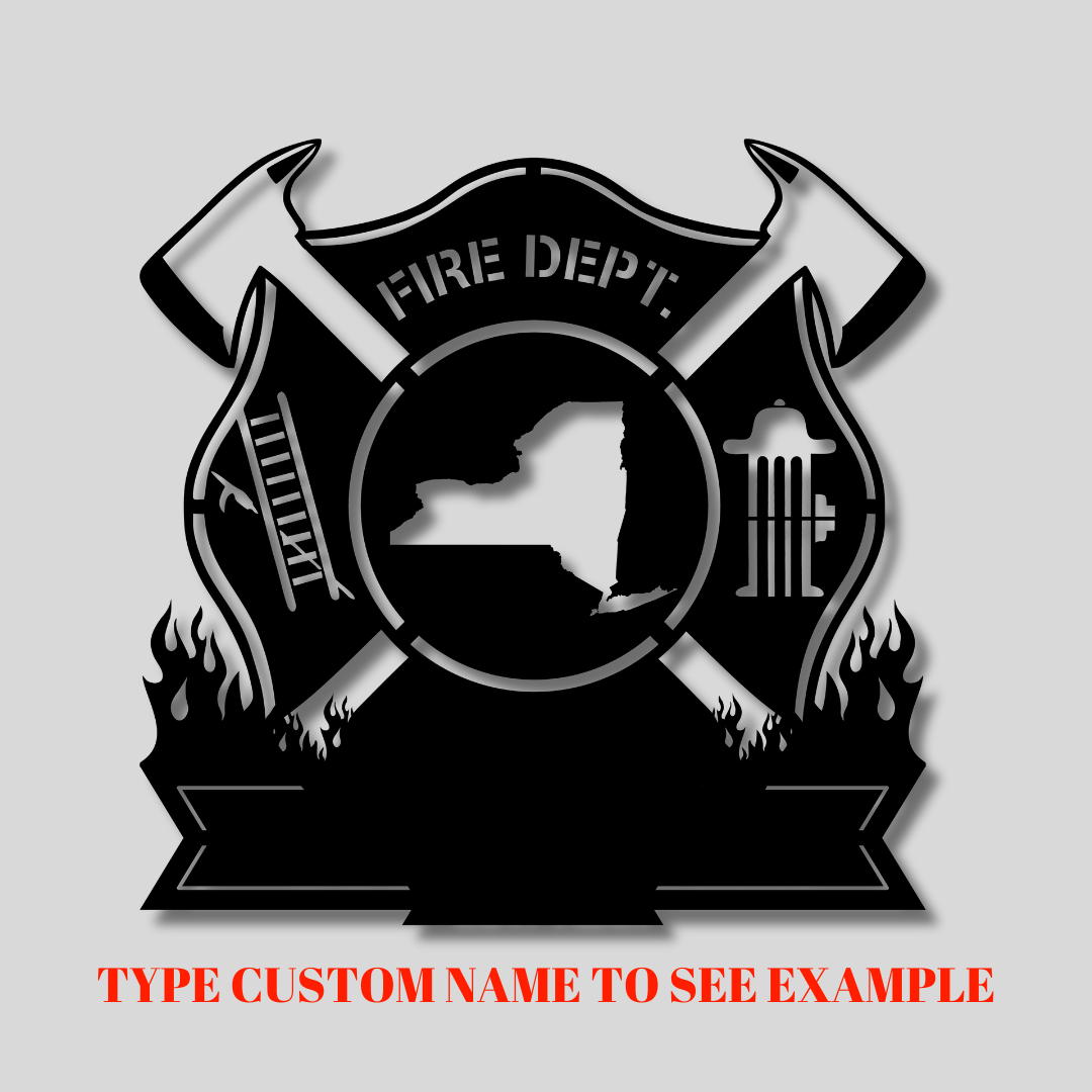 Personalized Metal Firefighter Sign-New York Edition