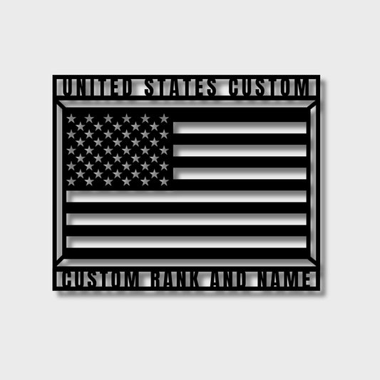 PERSONALIZED AMERICAN FLAG 2.0 STEEL WALL SIGN