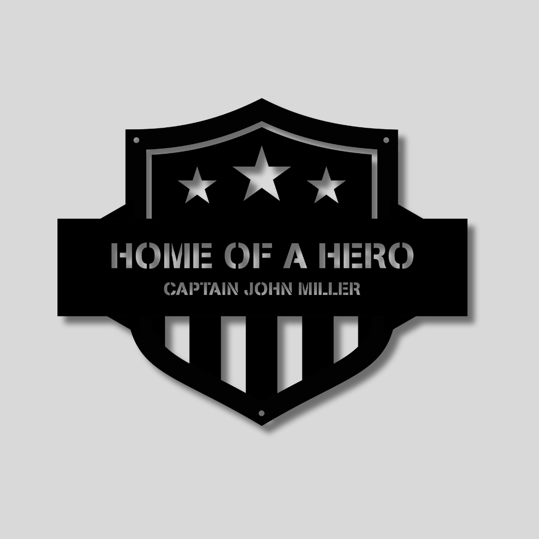 Personalized "Home Of A Hero" Metal Wall Sign