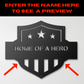 Personalized "Home Of A Hero" Metal Wall Sign