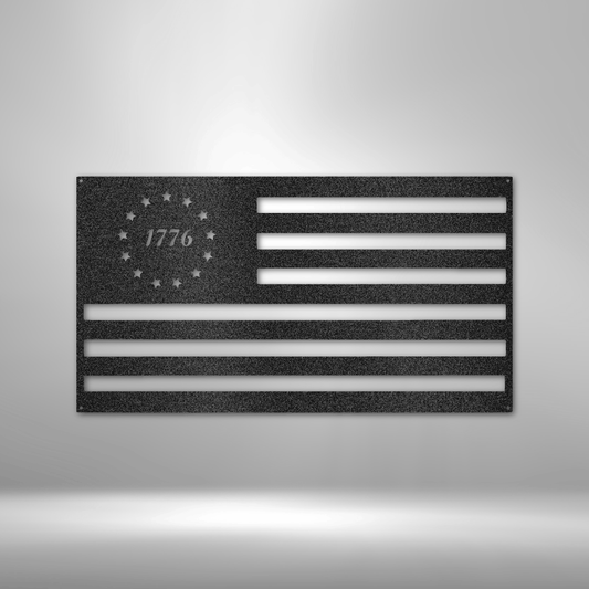 1776 American Flag Steel Sign (5 Colors)