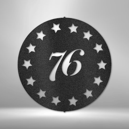 "76" Plaque Steel Sign (5 Colors)