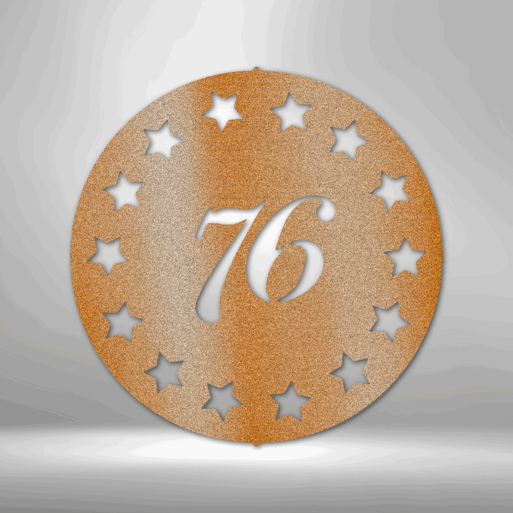 "76" Plaque Steel Sign (5 Colors)